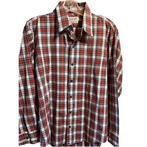 Bellcraft Vintage Men’s M 15 - 15.5 Red Plaid Long Sleeve Button Western Shirt
